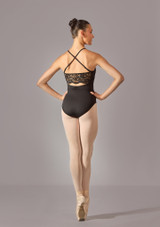 Move Dance Pearla Spitzen-Trikot mit SpaghettitrÃ¤gern Schwarz Back 2 [Schwarz]