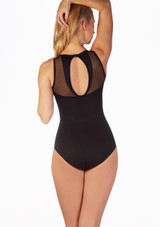 So Danca Ballett-Trikot mit Mesh-Einsatz und Cut-Outs Schwarz Vorderseite [Schwarz]