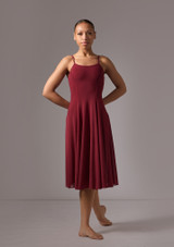 Move Dance Mesh-Tanzkleid Helena Burgund Front [Rot]