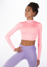 Alegra glänzendes Tanz-Crop-Top Raya Rosa Hauptsächlich [Rosa]