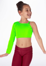 Alegra glänzendes Mädchen Tanz-Crop-Top Echo Fluoreszierendes Grün Hauptsächlich [Grün]