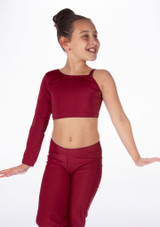 Alegra glänzendes Mädchen Tanz-Crop-Top Echo Burgund Hauptsächlich [Rot]