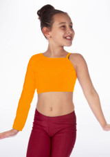 Alegra Echo glanzendes Tanz Top fur Madchen Orange vorn. [Orange]