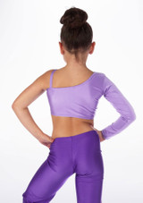Alegra glänzendes Mädchen Tanz-Crop-Top Echo Amethyste Hauptsächlich [Violett]