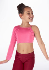 Alegra glänzendes Mädchen Tanz-Crop-Top Echo Rosa Hauptsächlich [Rosa]