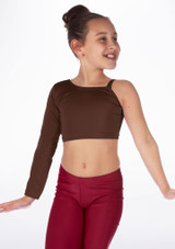 Alegra glänzendes Mädchen Tanz-Crop-Top Echo Braun Hauptsächlich [Braun]