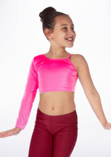 Alegra Echo glanzendes Tanz Top fur Madchen Rosa vorn #4. [Rosa]