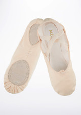Alegra Leinen-Ballettschuh - geteilte Sohle Rosa Front [Rosa]