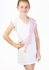 So Dance T-Shirt-Kleid mit Ballettaufdruck Weiß [Weiß]