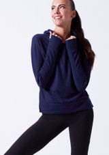 Ballet Rosa Ballett-Hoodie zum Aufwärmen Blau Vorderseite [Blau]