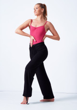 Ballet Rosa verstellbare Tanzhose aus Bambus Schwarz Vorderseite 2 [Schwarz]