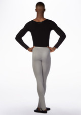 Ballet Rosa langärmliges Herren Tanz-Shirt Schwarz Rückseite [Schwarz]