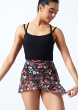 Move Dance floraler Ballett-Wickelrock - Navyblau Navyblau Vorderseite [Blau]