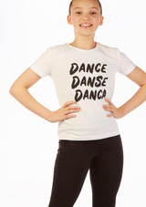 Move Dance Mädchen Tanz-Shirt Danca Weiß Vorderseite [Weiß]