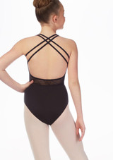 Mirella Teen Ballettanzug mit überkreuztem Rücken für Mädchen Schwarz Rückseite [Schwarz]