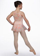 Bloch Mädchen Ballettrock aus floralem Mesh Rosa Rückseite [Rosa]