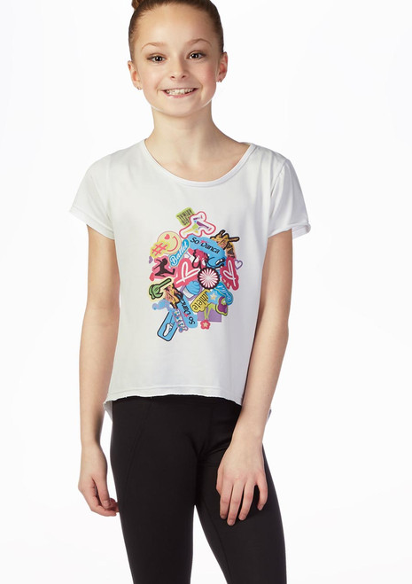 So Danca Mädchen Tanz-Shirt mit Logoprint Weiß Vorderseite [Weiß]