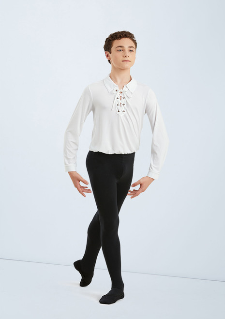 Weissman Boys Laced Ballet Shirt White [White]