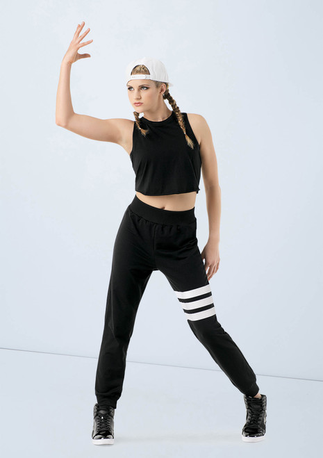 Weissman Sleeveless Crop Top Black [Black]