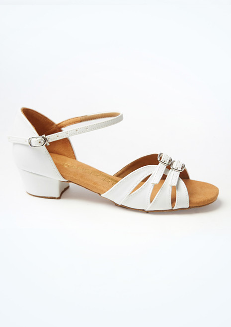 International Dance Shoes für Mädchen G1014 Latein-Tanzschuhe - 3,1 cm Weiß Seite [Weiß]