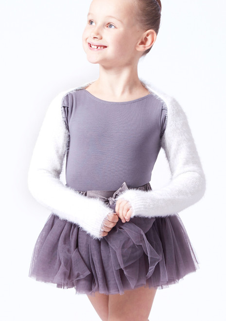 Move Dance Elsa Flauschiges Schultertuch für Mädchen Weiß Vorderseite [Weiß]