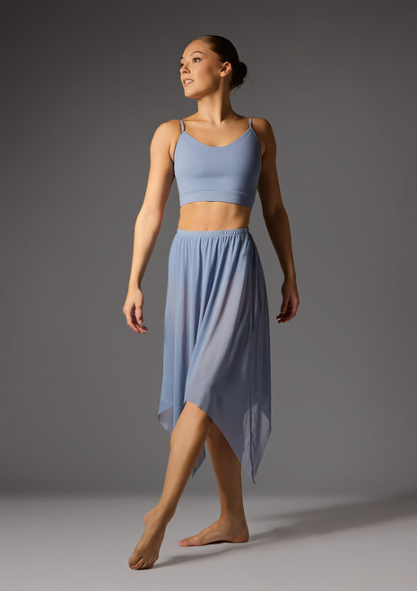 Jolista Harmony Taschentuch-Saum-Lyrikrock Schieferblau Front [Blau]