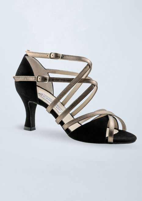 Werner Kern Eva Wildleder-Tanzschuh â€“ 6,5 cm Schwarz Front [Schwarz]