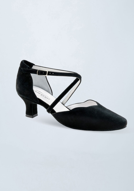 Werner Kern Denise Wildleder-Tanzschuh â€“ 5,0 cm Schwarz Front [Schwarz]