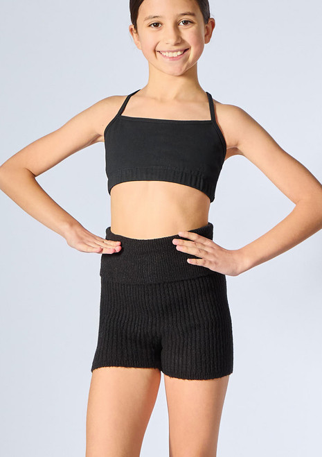 Move Dance Teen Brielle Jazz Crop Top Schwarz Front [Schwarz]