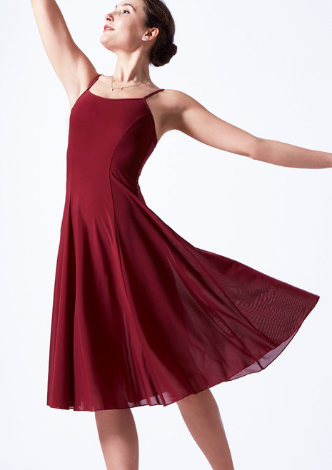 Move Dance Mesh-Tanzkleid Helena Rot Vorderseite [Rot]