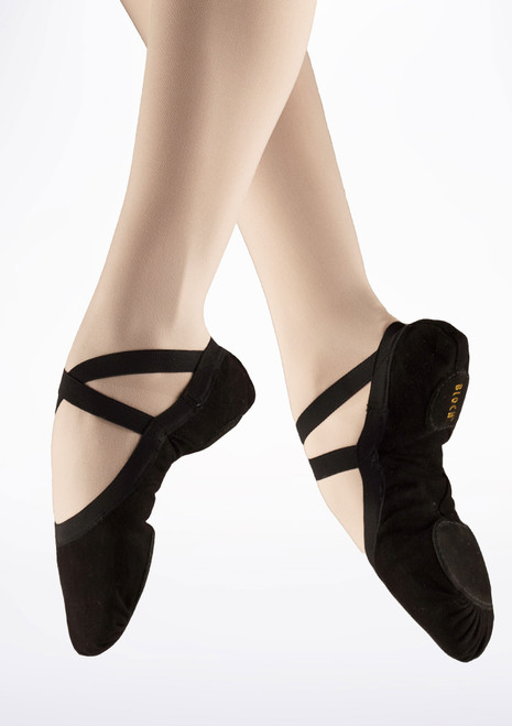 Bloch Ballettschuh Pro Elastic S0621L - geteilte Sohle - Schwarz Schwarz Hauptsächlich [Schwarz]