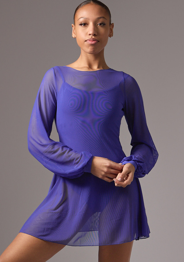 Move Dance Mabel Mesh Contemporary-Tanzkleid Tiefblau Front [Blau]