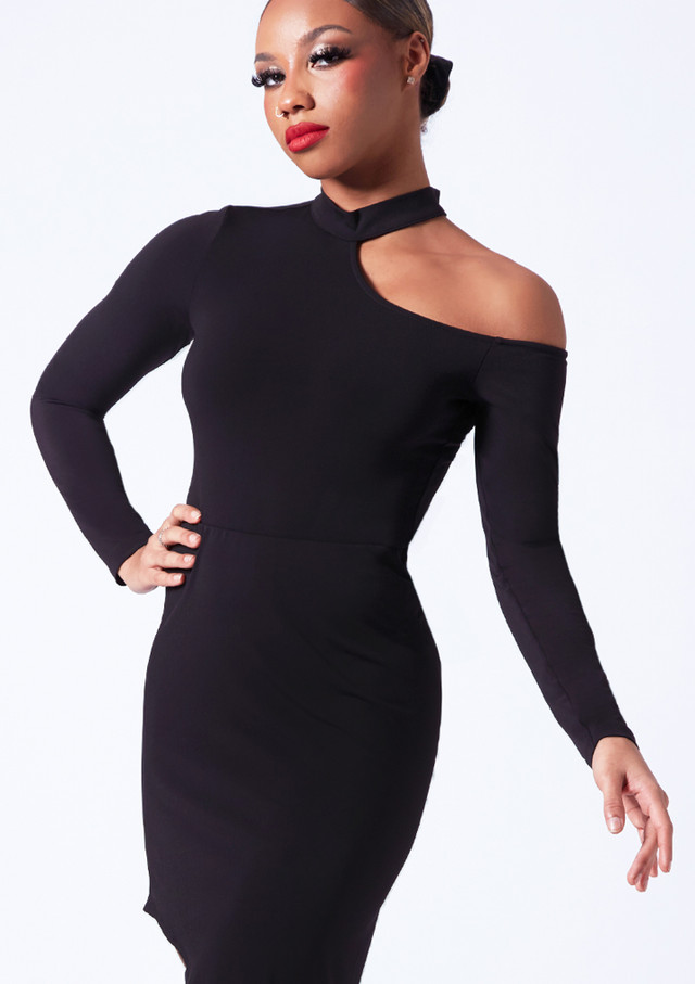 Move Dance Luz Cut Away Shoulder Trikot Schwarz Front [Schwarz]