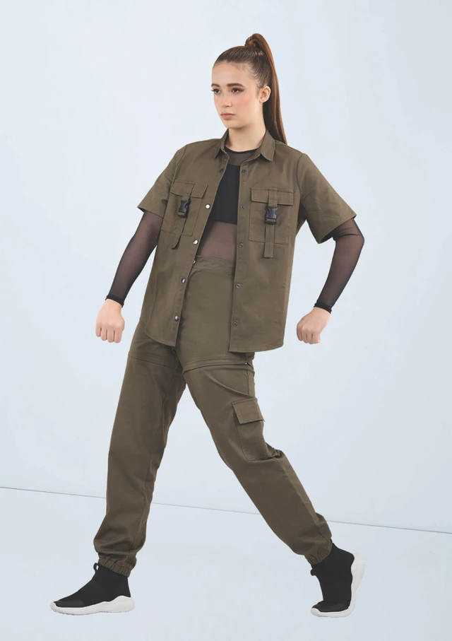 Weissman Buckle Detail Cargo Shirt Grün 7241 [Grün]