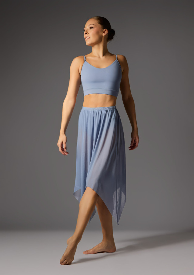 Jolista Harmony Taschentuch-Saum-Lyrikrock Schieferblau Front [Blau]