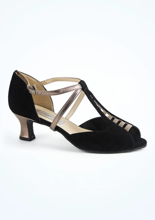 Werner Kern Holly Schwarzer Wildleder-Tanzschuh – 5,3 cm Absatzhöhe [Schwarz]
