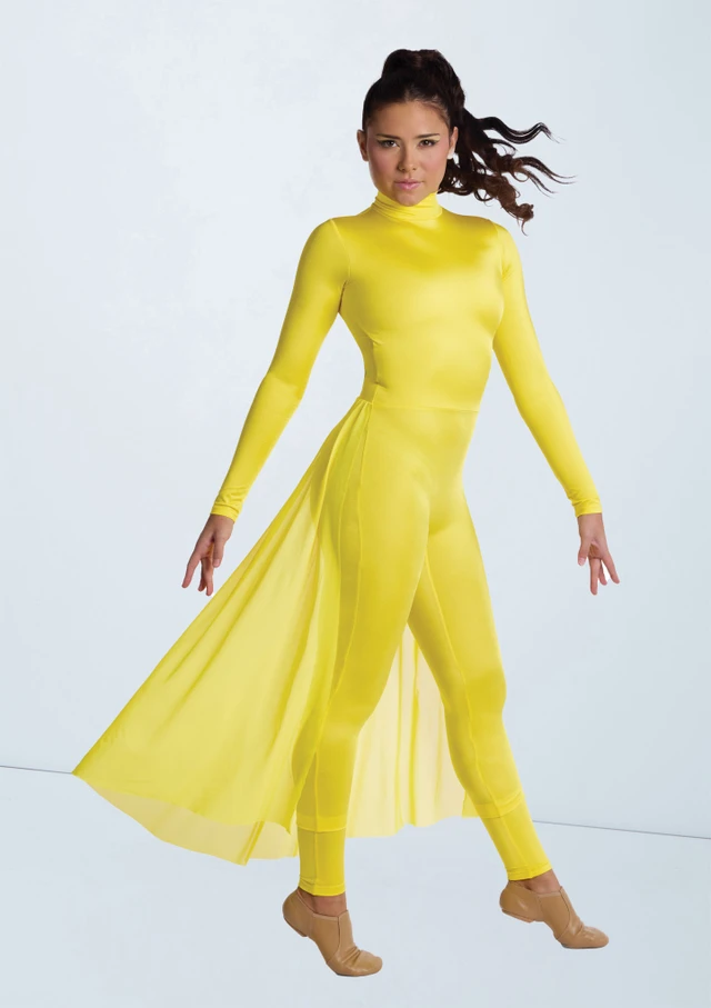 Weissman Long Sleeve Back Panel Unitard Canary 8 [Gelb]