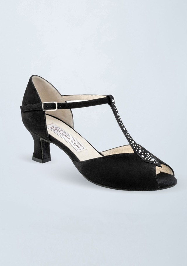 Werner Kern Claudia Wildleder-Tanzschuh â€“ 5,5 cm Schwarz Front [Schwarz]