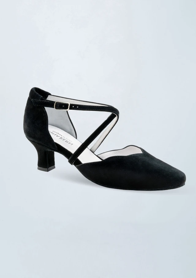 Werner Kern Denise Wildleder-Tanzschuh â€“ 5,0 cm Schwarz Front [Schwarz]