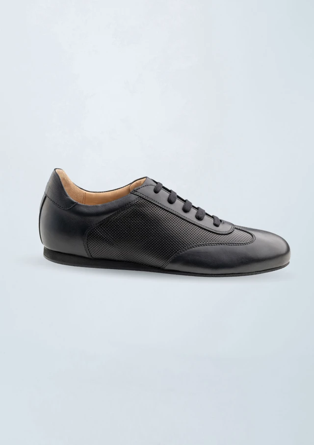 Werner Kern Positano Leder-Dance-Sneaker â€“ 1,5 cm Absatz Schwarz Front [Schwarz]