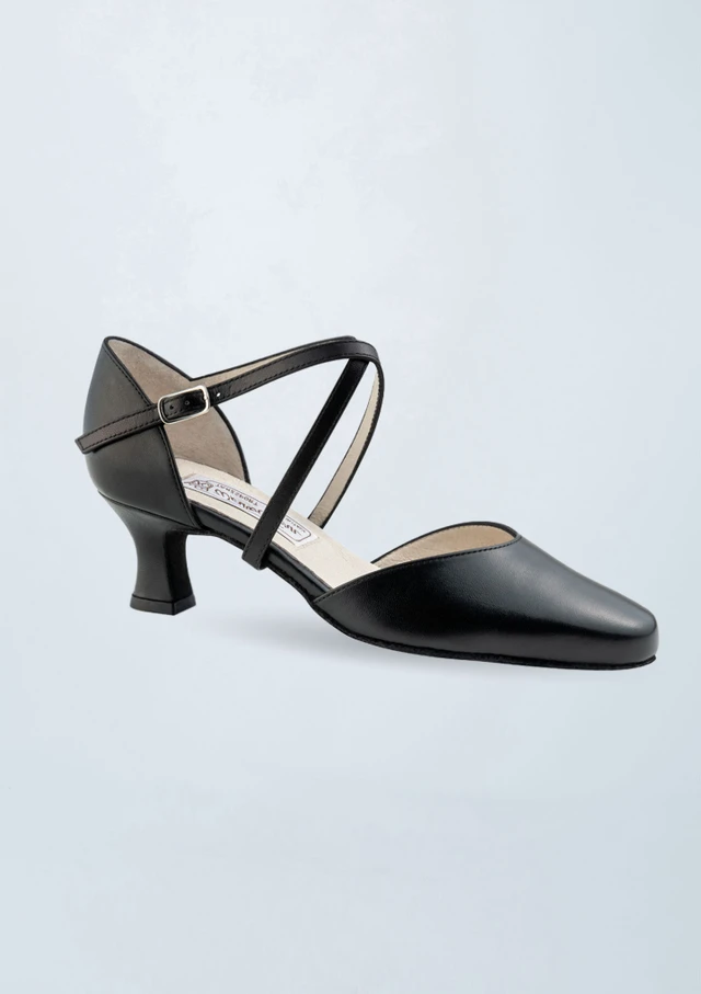 Werner Kern Patty Leder-Tanzschuh â€“ 5,5 cm Absatz Schwarz Front [Schwarz]