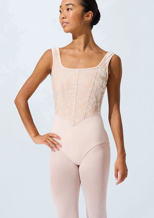 Capezio Cristobal Trikot mit breiten TrÃ¤gern CYG Front [Tan]