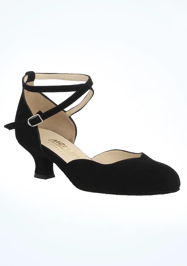 Merlet Standard-Tanzschuh Badras - 4,5cm Schwarz Vorderseite [Schwarz]