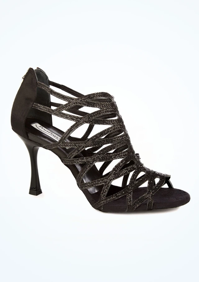 PortDance Salsa- & Tangoschuhe PD803 - 6cm Schwarz Hauptsächlich [Schwarz]