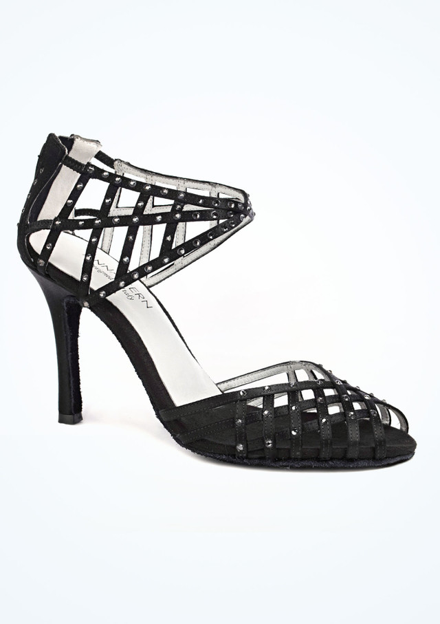 Anna Kern Salsaschuh Erika - 9cm Schwarz Hauptsächlich [Schwarz]