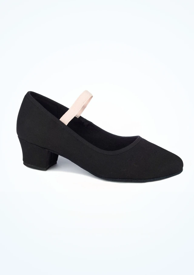Move Dance Charakterschuh Julie aus Leinen - 3,8cm Schwarz Hauptsächlich [Schwarz]