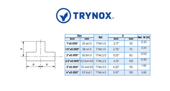 Trynox Sanitary SMS Welding Equal Tee Trynox Sanitary SMS Welding Equal Tee