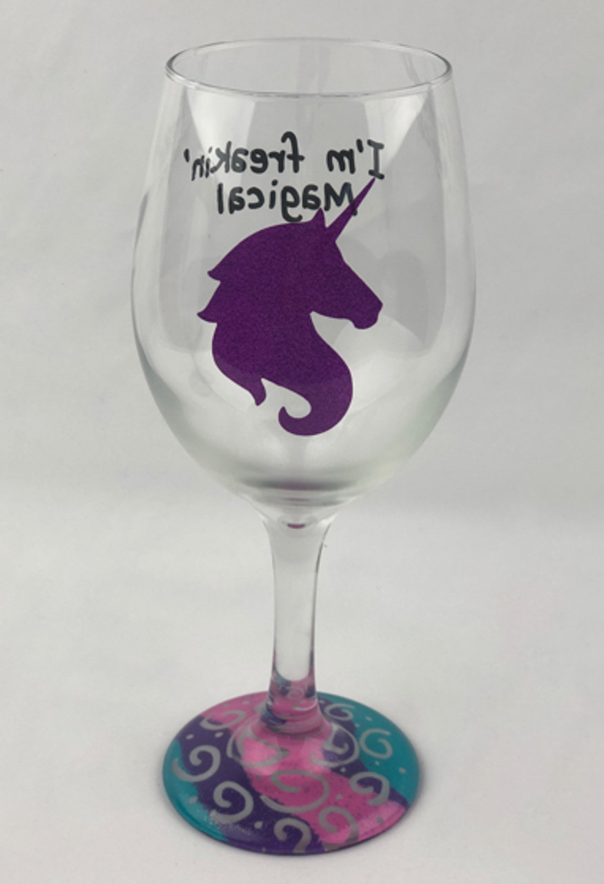 Enchanting Unicorn Wine Glasses -  - Glass Etching Supplies  Superstore