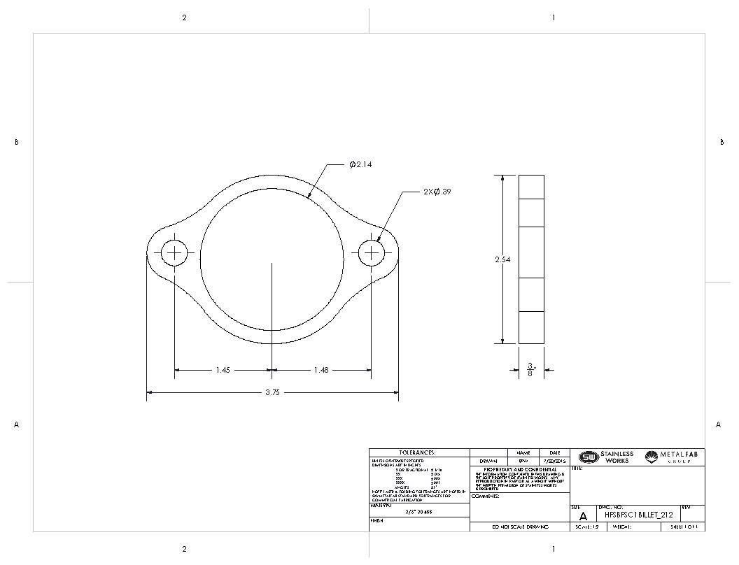 Ford SBF Billet SC1 Individual Header Flange