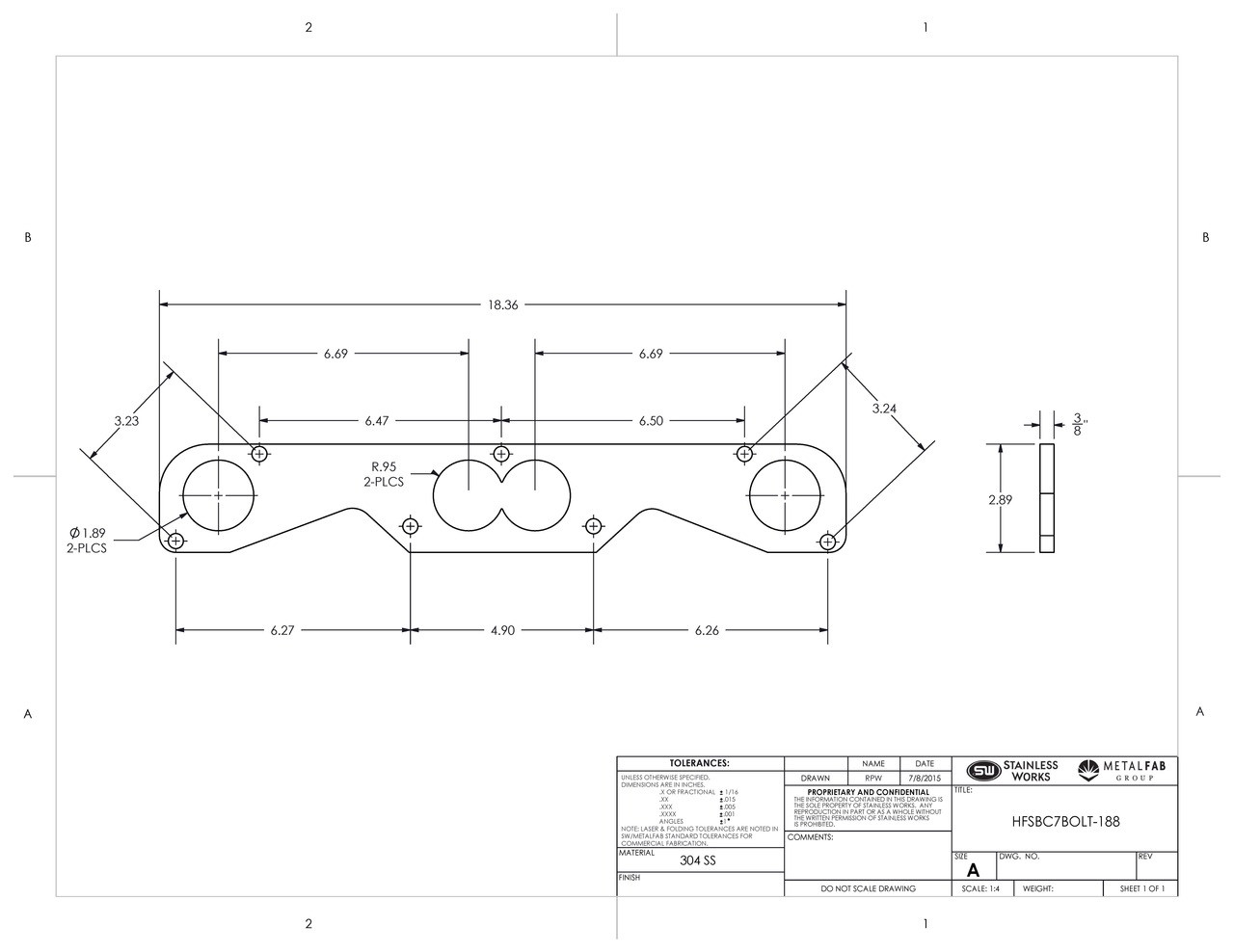 Grade 8 Steel T-Bolt, 3/8-16 Thread, 3-1/2" Long - For Header Flange & Exhaust Pipe
